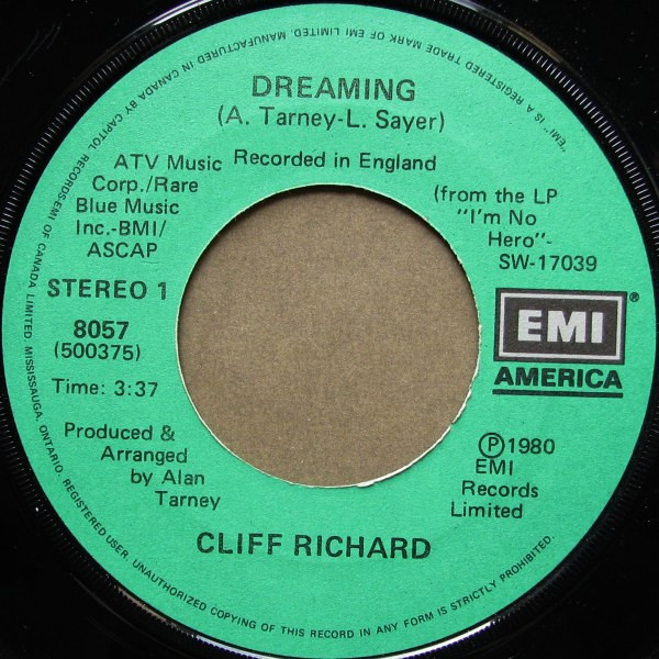 Cliff Richard - Dreaming / Dynamite | EMI America (8057) - main
