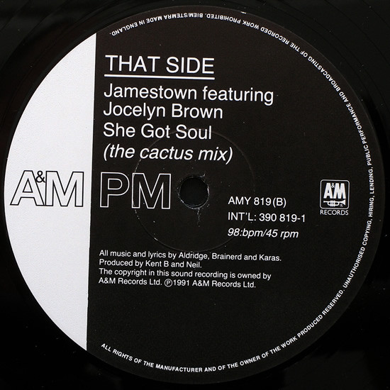 Jamestown  &  Jocelyn Brown - She Got Soul | A&M PM (AMY 819) - 4