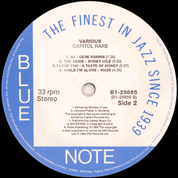 Various - Capitol Rare (Funky Notes From The West Coast) | Blue Note (B1-29865) - 4