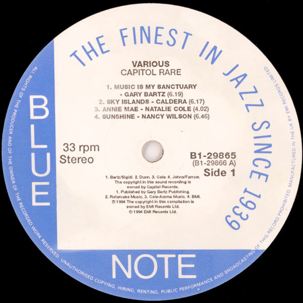 Various - Capitol Rare (Funky Notes From The West Coast) | Blue Note (B1-29865) - 3