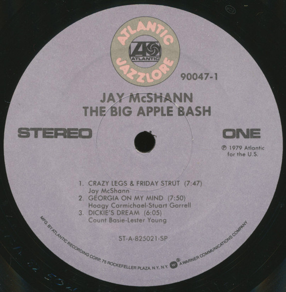 Jay McShann - The Big Apple Bash | Atlantic (90047-1) - 2