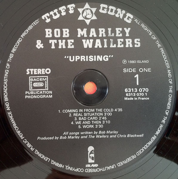 Bob Marley & The Wailers - Uprising | Island Records (6313 070) - 3