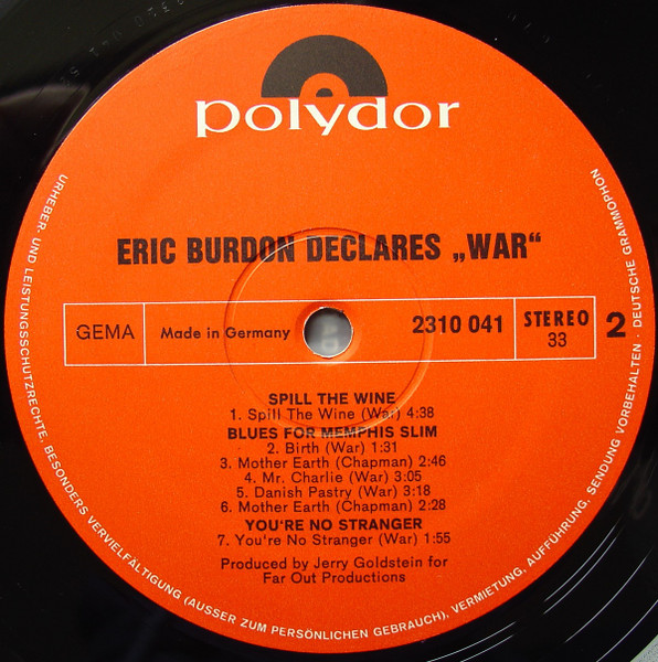 Eric Burdon & War - Eric Burdon Declares "War" | Polydor (2310 041) - 4 Eric Burdon & War - Eric Burdon Declares "War" | Polydor (2310 041) - 4