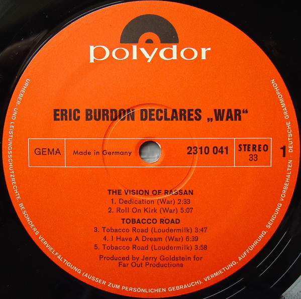 Eric Burdon & War - Eric Burdon Declares "War" | Polydor (2310 041) - 3 Eric Burdon & War - Eric Burdon Declares "War" | Polydor (2310 041) - 3