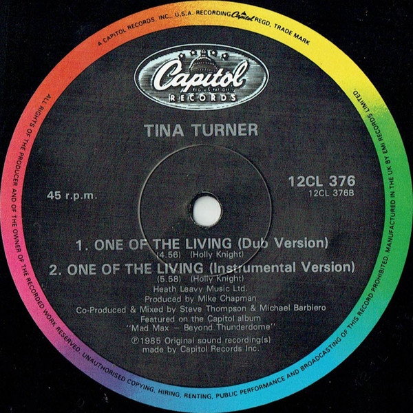 Tina Turner - One Of The Living | Capitol Records (12 CL 376) - 4