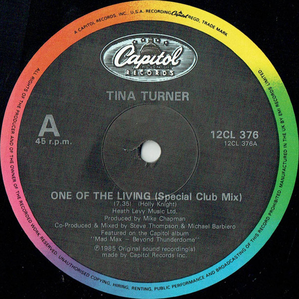 Tina Turner - One Of The Living | Capitol Records (12 CL 376) - 3