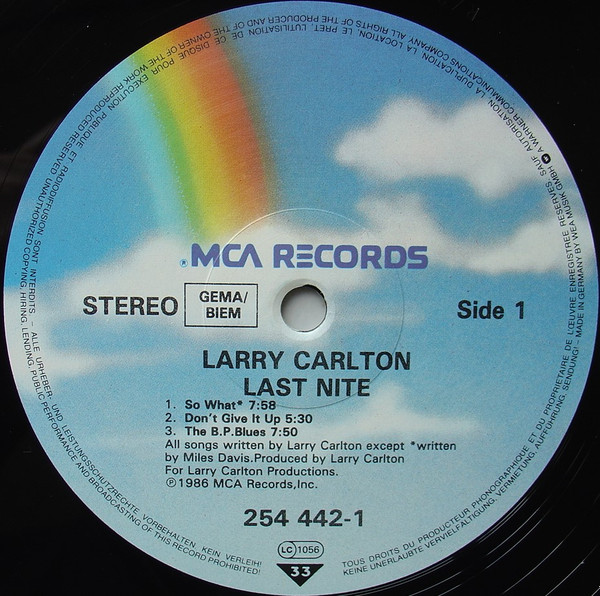 Larry Carlton - Last Nite | MCA Records (254 442-1) - 3 Larry Carlton - Last Nite | MCA Records (254 442-1) - 3