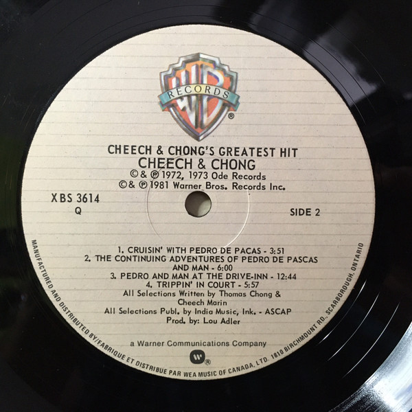 Cheech & Chong - Cheech & Chong's Greatest Hit | Warner Bros. Records (XBS 3614) - 4
