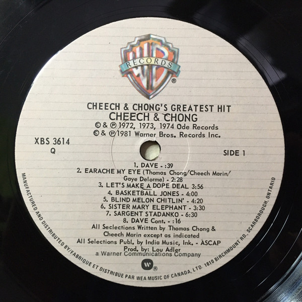 Cheech & Chong - Cheech & Chong's Greatest Hit | Warner Bros. Records (XBS 3614) - 3