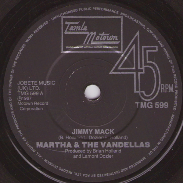 Martha Reeves & The Vandellas - Jimmy Mack | Tamla Motown (TMG 599) - main