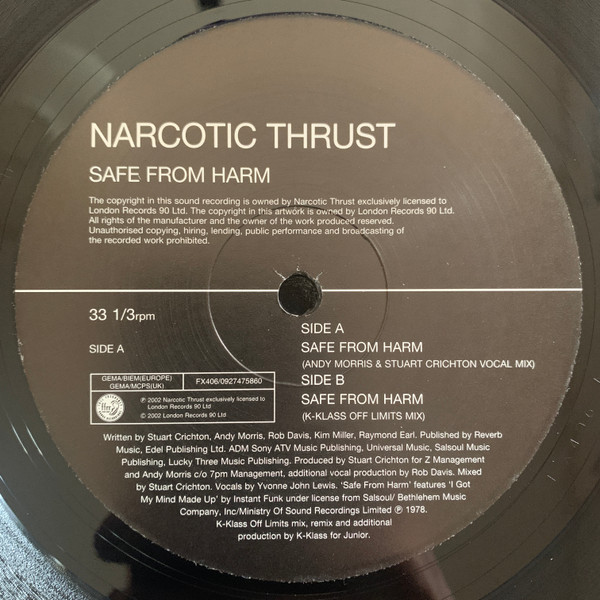 Narcotic Thrust - Safe From Harm | FFRR (FX406) - 3