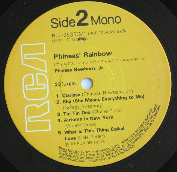 Phineas Newborn Jr. - Phineas' Rainbow | RCA (RJL-2535(M)) - 4 Phineas Newborn Jr. - Phineas' Rainbow | RCA (RJL-2535(M)) - 4
