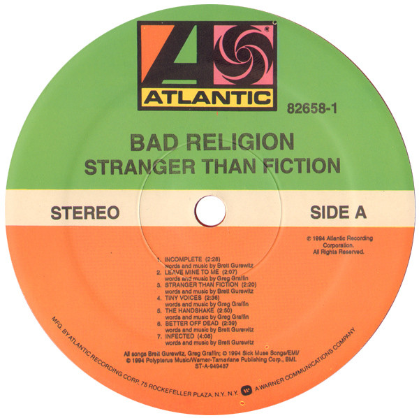 Bad Religion - Stranger Than Fiction | Atlantic (82658-1) - 4