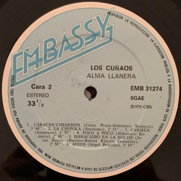 Los Cuñaos - Alma Llanera | Embassy (EMB 31274) - 4 Los Cuñaos - Alma Llanera | Embassy (EMB 31274) - 4