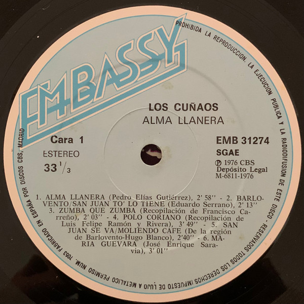 Los Cuñaos - Alma Llanera | Embassy (EMB 31274) - 3 Los Cuñaos - Alma Llanera | Embassy (EMB 31274) - 3