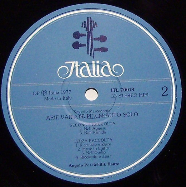 Giuseppe Saverio Mercadante / Angelo Persichilli - Arie Variate Per Flauto Solo | Italia (ITL 70018) - 3