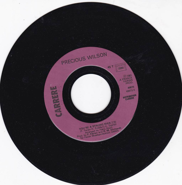 Precious Wilson - I Need You / You're A Strong Man | Carrere (49873) - 4