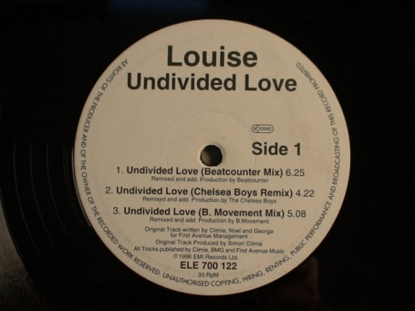 Louise - Undivided Love | EMI (ELE 700 122)
