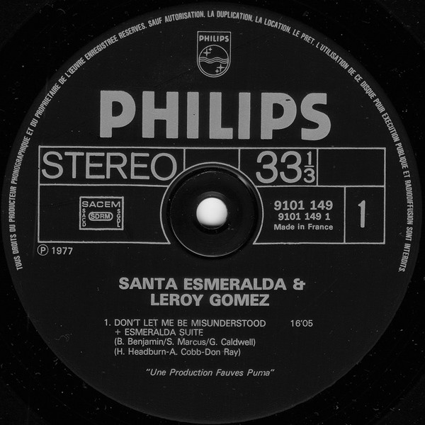 Santa Esmeralda Starring Leroy Gomez - Don't Let Me Be Misunderstood | Philips (9101 149) - 3