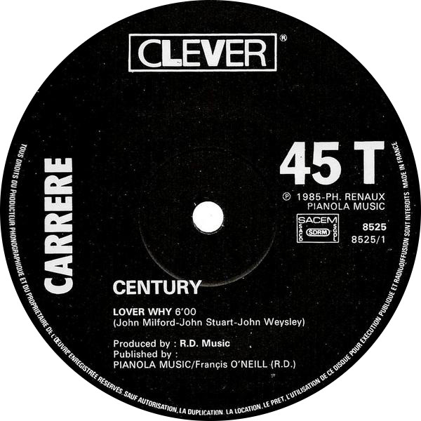 Century - Lover Why | Carrere (8525) - 3