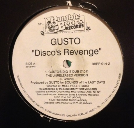 Gusto - Disco's Revenge | Bumble Beats Records (BBRP 014-2) Gusto - Disco's Revenge | Bumble Beats Records (BBRP 014-2)