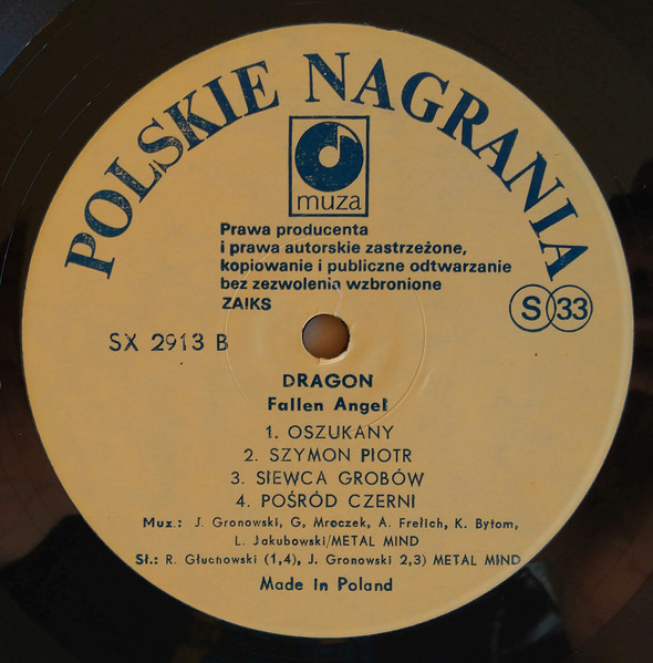 Dragon - Fallen Angel | Polskie Nagrania Muza (SX 2913) - 4