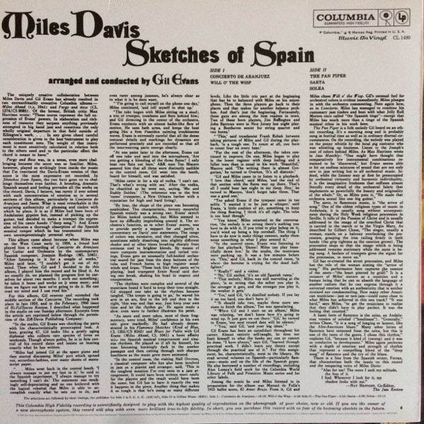 Miles Davis - Sketches Of Spain | Columbia (CL 1480) - 2