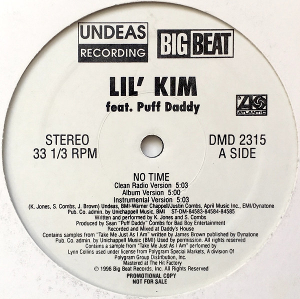 Lil' Kim Feat. Puff Daddy - No Time / Queen B | Big Beat (DMD 2315) - 3