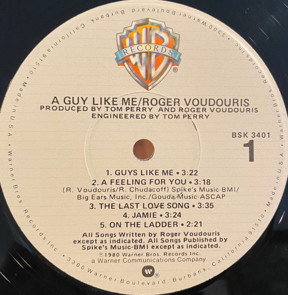 Roger Voudouris - A Guy Like Me | Warner Bros. Records (BSK 3401) - 4