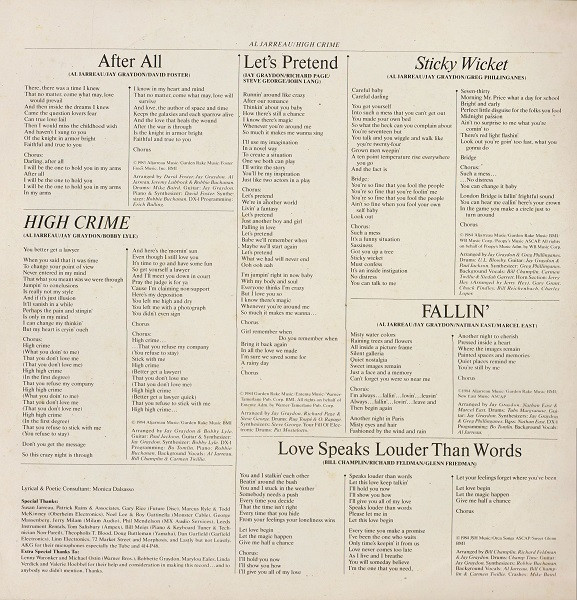 Al Jarreau - High Crime | WEA (25 0807-1) - 6 Al Jarreau - High Crime | WEA (25 0807-1) - 6