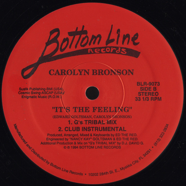 Carolyn Bronson - It's The Feeling | Bottom Line Records (BLR-9073) - 2