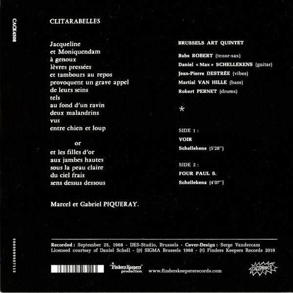 Brussels Art Quintet - Voir / Four Paul S. | Cacophonic (CACK4508) - 2