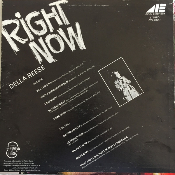 Della Reese - Right Now | Avco Embassy (AVE-33017)
