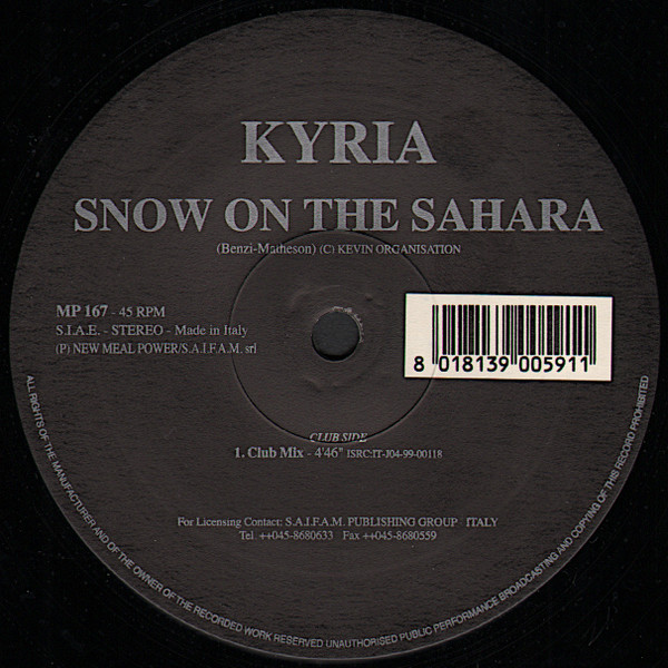 Kyria - Snow On The Sahara | New Meal Power (MP 167) Kyria - Snow On The Sahara | New Meal Power (MP 167)