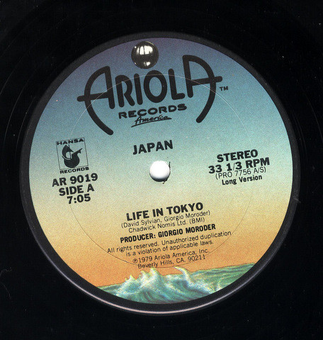 Japan - Life In Tokyo | Ariola Records America (AR 9019)