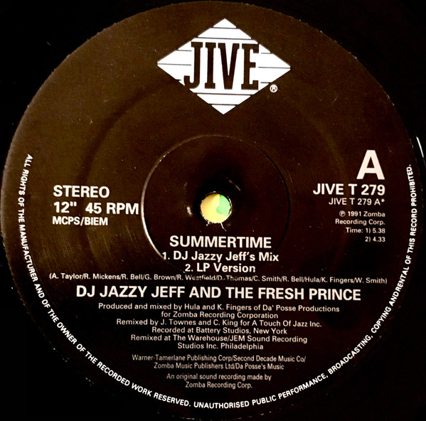 DJ Jazzy Jeff & The Fresh Prince - Summertime | Jive (JIVE T 279) - 4
