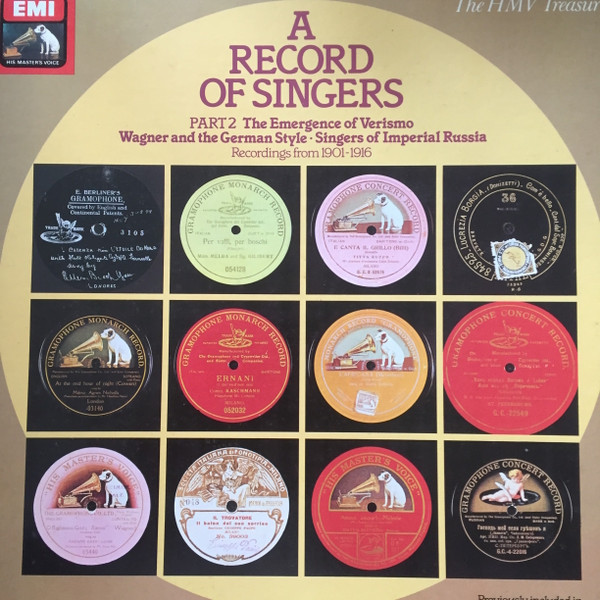 Various - A Record Of Singers - Part 2 - Recordings From 1901-1916 | His Master's Voice (RLS 7706)