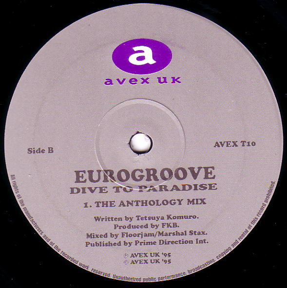 Eurogroove - Dive To Paradise | Avex UK (AVEX T10) - 3