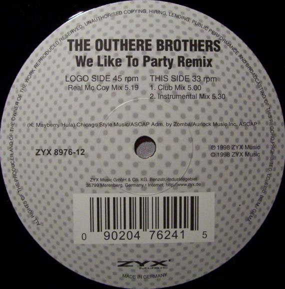 The Outhere Brothers - We Like To Party (Remix) | ZYX Music (ZYX 8976-12)