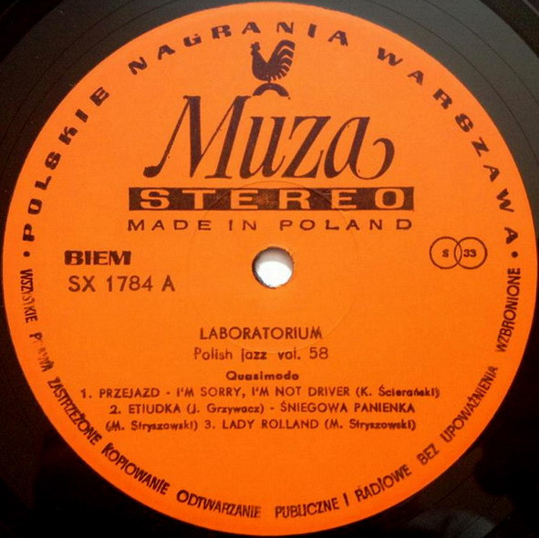 Laboratorium - Quasimodo | Polskie Nagrania Muza (SX 1784) - 3