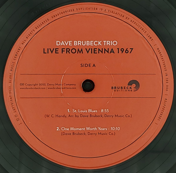 The Dave Brubeck Trio - Live From Vienna 1967 | Brubeck Editions (BELP20220301) - 3