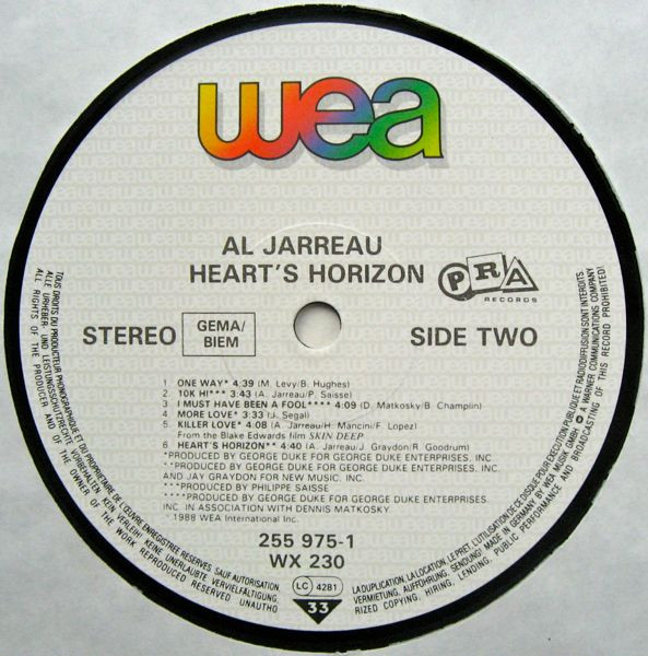 Al Jarreau - Heart's Horizon | WEA (255 975-1) - 4