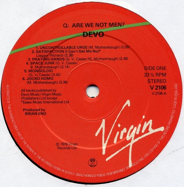 Devo - Q: Are We Not Men? A: We Are Devo! | Virgin (V2106) - 3