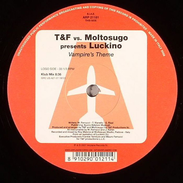 T&F vs. Moltosugo Presents Luckino - Vampire's Theme | Airplane! Records (ARP 21181)