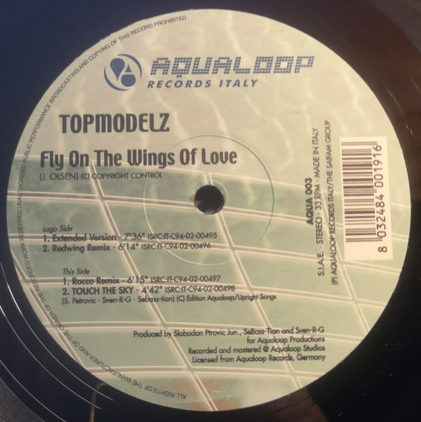 Topmodelz - Fly On The Wings Of Love | Aqualoop Records Italy (AQUA003) - main