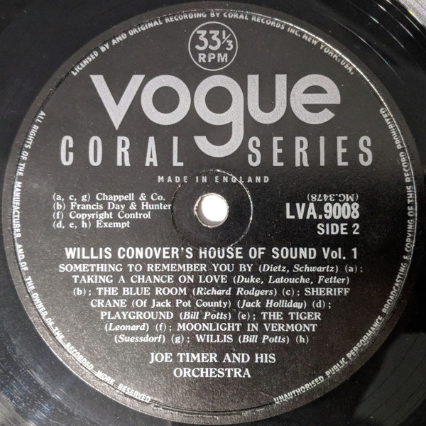 Willis Conover - House Of Sounds, Volume 1 | Vogue (LVA 9008) - 4