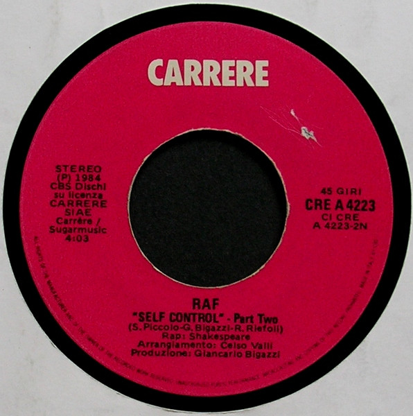 RAF - Self Control | Carrere (CRE A 4223) - 4