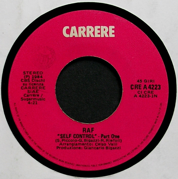 RAF - Self Control | Carrere (CRE A 4223) - 3