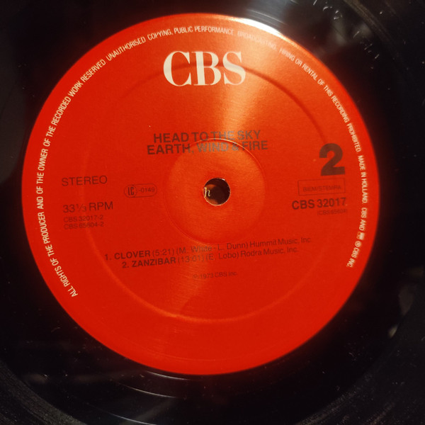 Earth, Wind & Fire - Head To The Sky | CBS (CBS 32017) - 4 Earth, Wind & Fire - Head To The Sky | CBS (CBS 32017) - 4