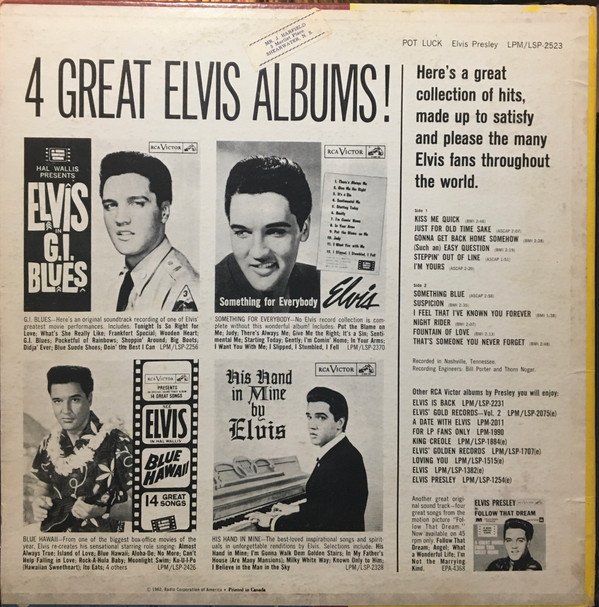 Elvis Presley - Pot Luck | RCA Victor (LPM-2523)